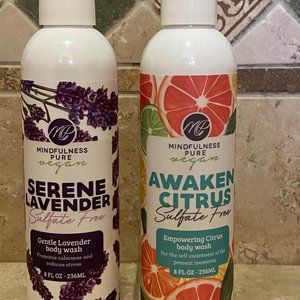 Lot of 2 New Natural Full Mixed Vegan Body Wash